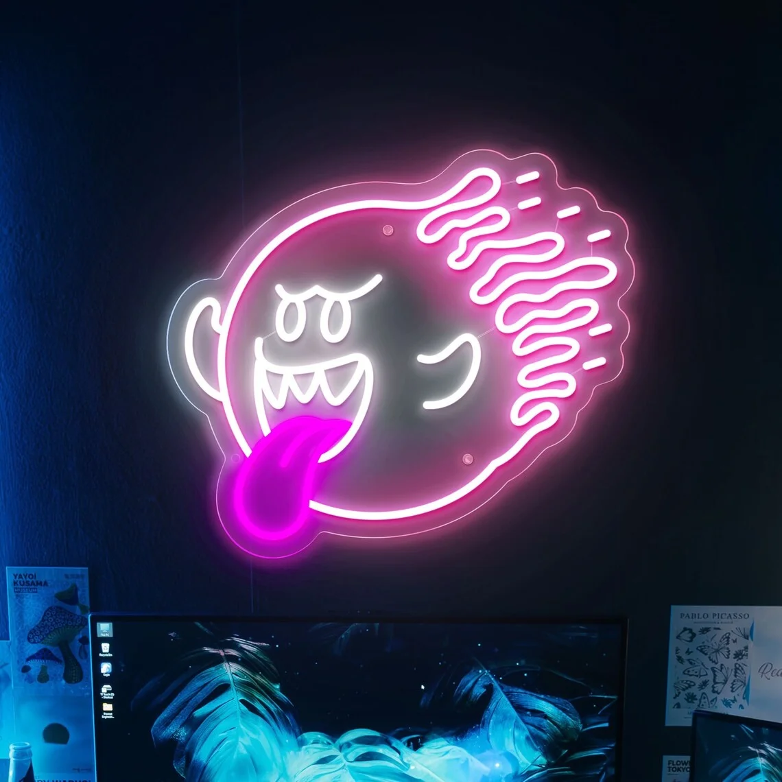 

Cute Boo Ghost Neon Sign Inspired Boo Light Custom Game Room Wall Decor Neon Sign