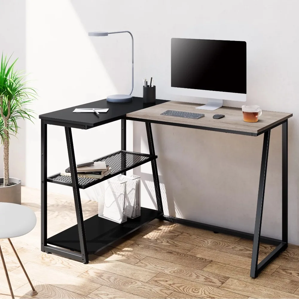 

L Shaped Computer Desk for Small Spaces Corner Desk Study Writing Desk Table Laptop Standing Desk Furniture