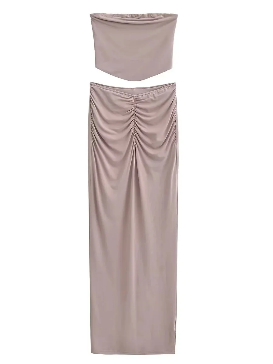 Desire женский сексуальный однотонный тонкий плиссированный топ без бретелек в