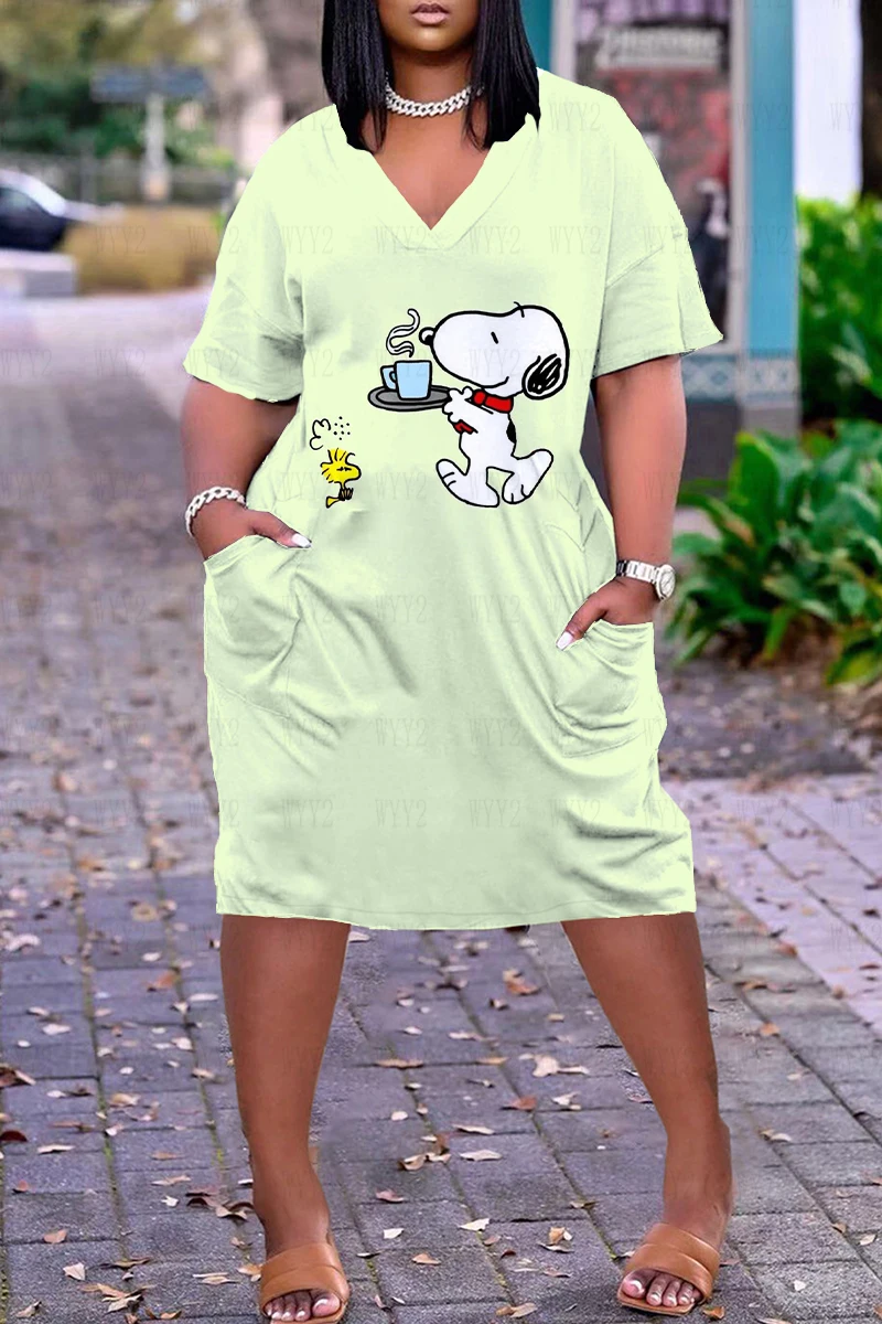 

V-neck Midi Dresses for Women 2023 Pocket Dress Y2k Streetwear Loose Formal Dresses on Sales With Free Shipping Korean Fashion