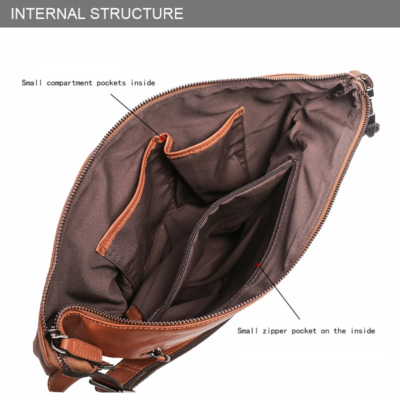 Vintage Men Leather Large capacity Crossbody Casual shoulder bag messenger bag  30101