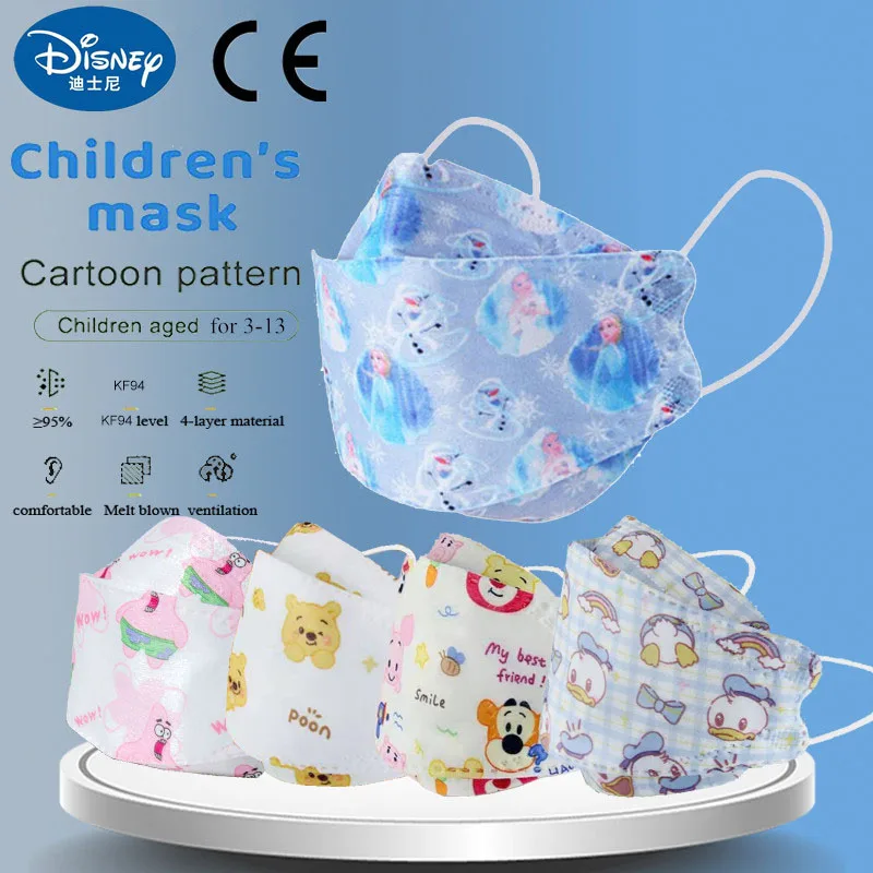 

Disney KF94 Child Mask 4ply Filter Anti-dust Breathable Mouth Cover Anime Pooh Bear Respirator 95% Reusable Mascara Mascarillas