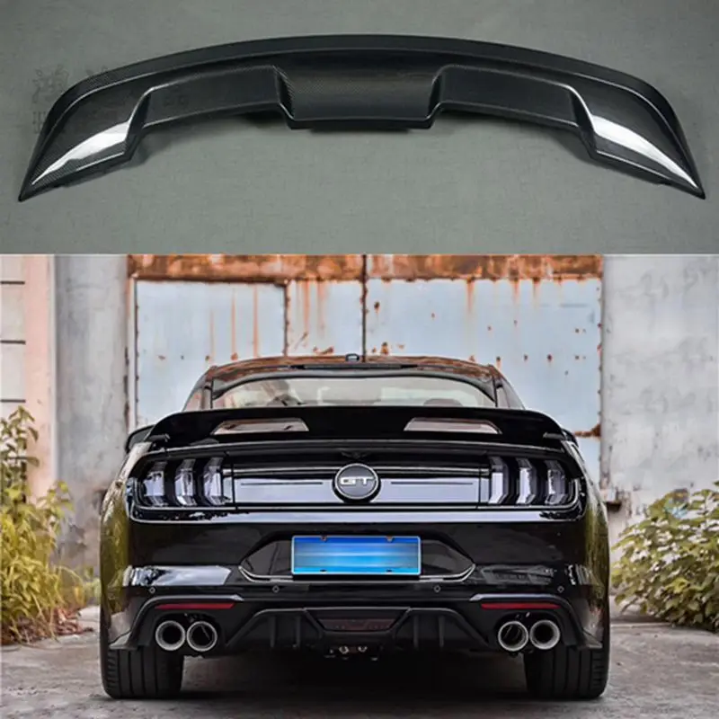 

For Ford Mustang 2015 - 2020 GT500 Carbon fiber / black Rear Spoiler Trunk wing