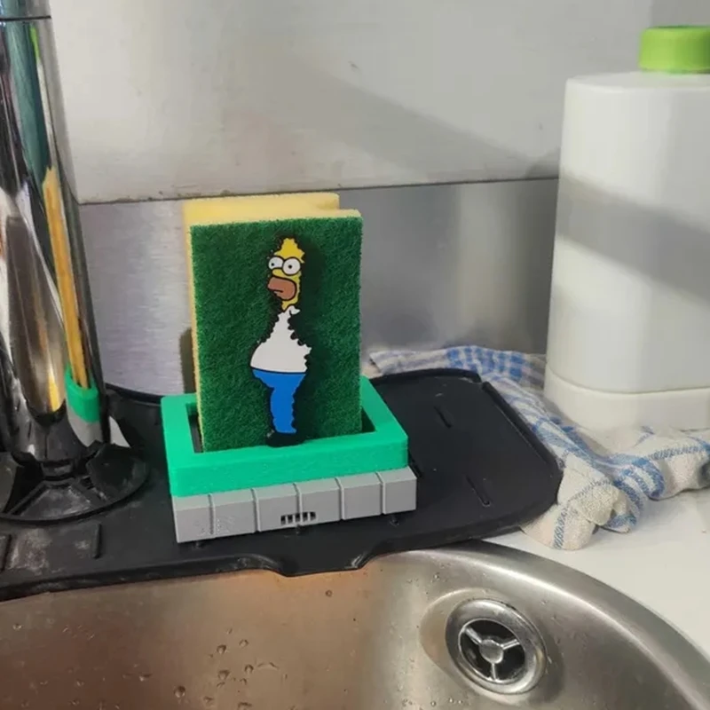 Фото Держатель губки Homer Simpson, забавные кухонные аксессуары для хранения №4