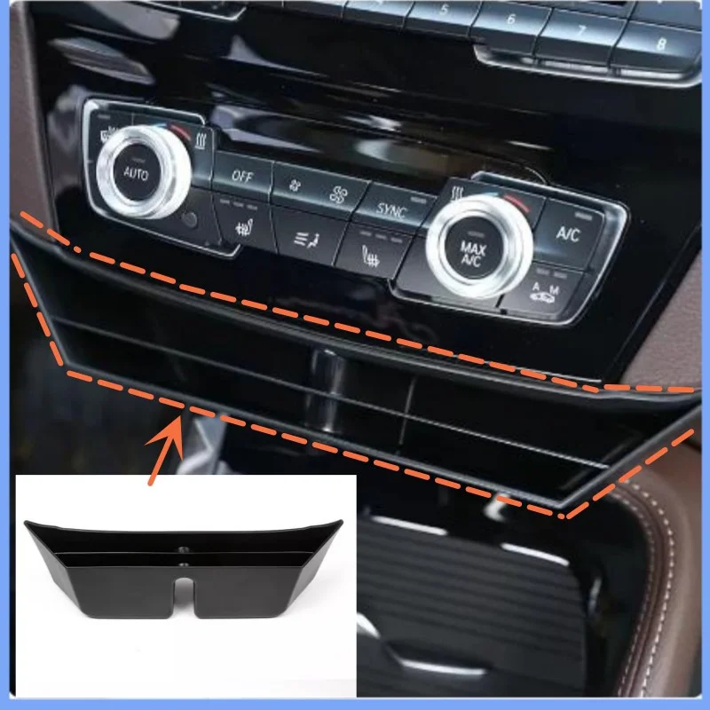 

Car Interior Modification Accessories Center Console Storage Box Key Phone Tray,ABS Black,For BMW X1 X2 F47 F48 F39 2016-2021