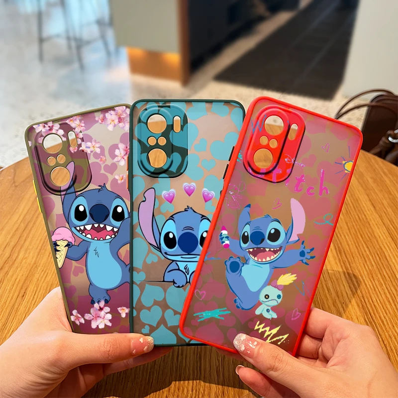 

Lilo & Stitch Disney Case Phone For Redmi K40 K30 K20 10 10C 9T 9C 9A 9 8A 8 GO 7 6 Pro Frosted Translucent Matte Cover