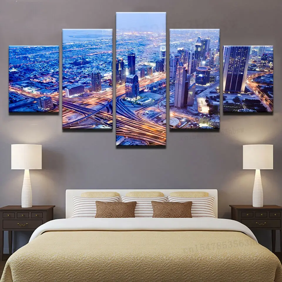 

5 панельных холщовых картин из Дубая, 5 шт.