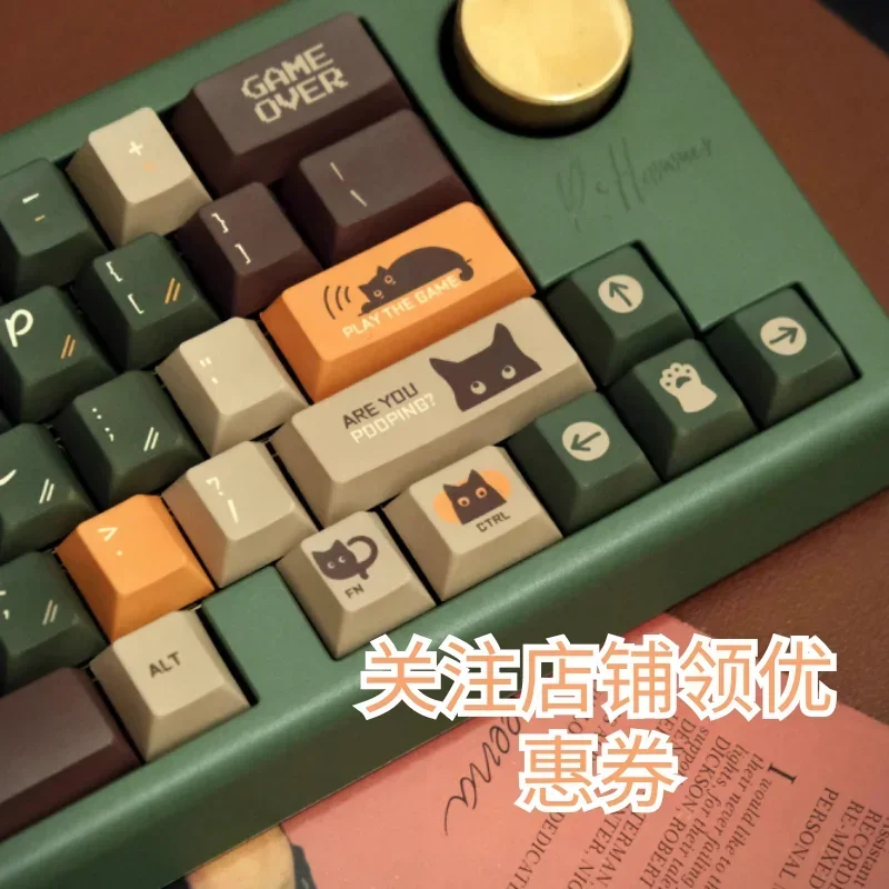 Индивидуальные колпачки для клавиатуры с изображением кошки оригинальные