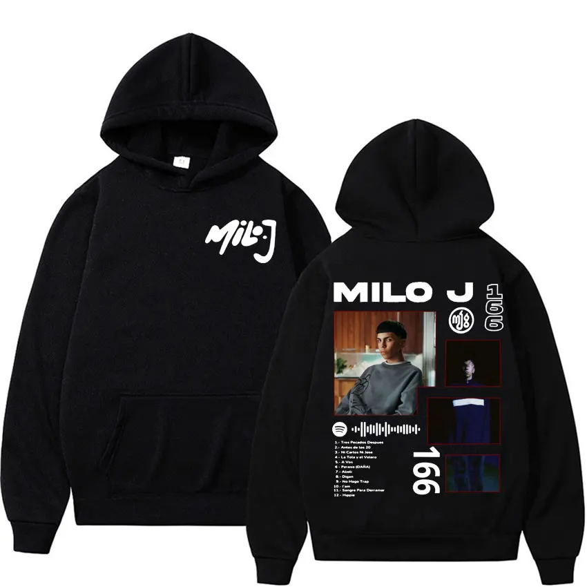 Rapper Milo J 166 Album Merch Hoodie Men's Women's Harajuku Vintage Hip Hop Sweatshirts Male Casual Oversized Hoodies Streetwear