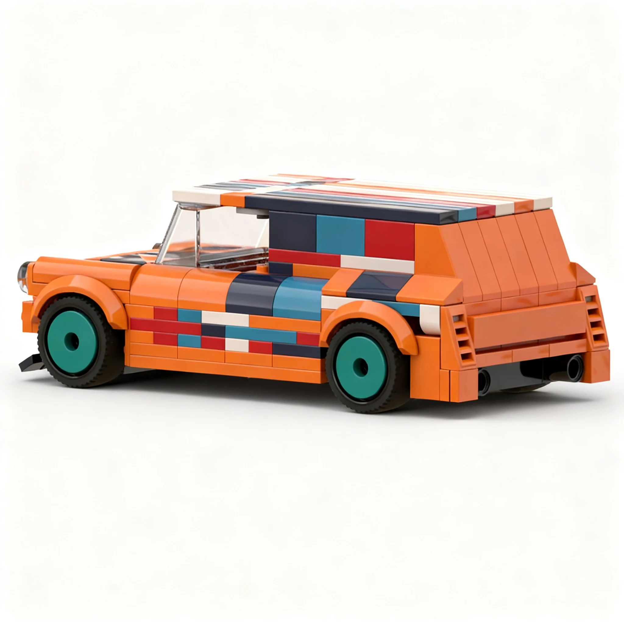 Фото 217 деталей MOC Austin MINI Van, вдохновленный Hotwheels, модель «Городские чемпионы», строительные блоки, конструктор, идея для творчества, искусство. №1