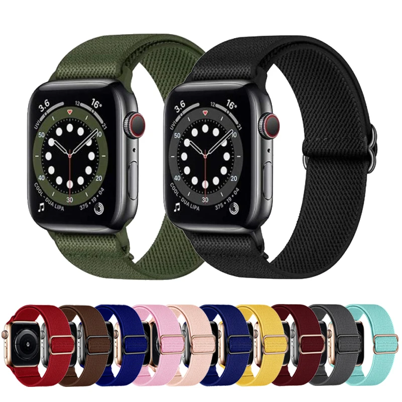 

For Apple Watch Band SE 7 6 45MM 42MM 44MM Nylon Strap Solo Loop Braided For iWatch Watch Bracelet Series 5 4 3 38MM 40MM 41MM