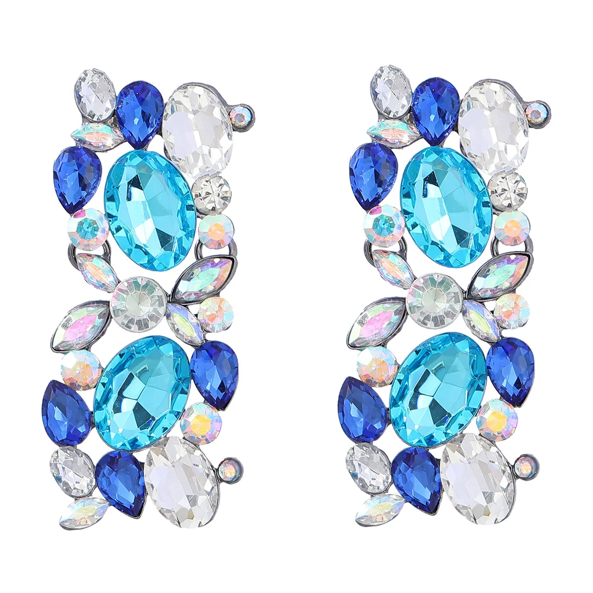 

Shiny Crystals Luxury Geometric Dangle Earrings For Women Boho Multicolored Ear Accessories Retro Statement Jewelry