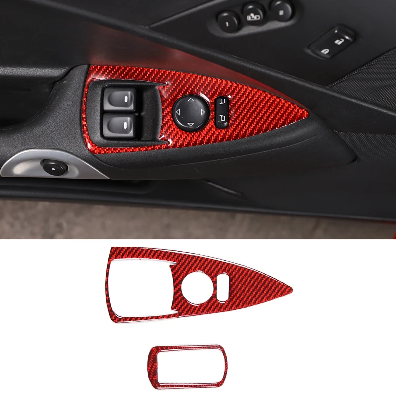 

Для Chevrolet Corvette C6 2005-2013, мягкое углеродное волокно, кнопка переключения автомобильного стекла, наклейка на раму, аксессуары для интерьера автомобиля