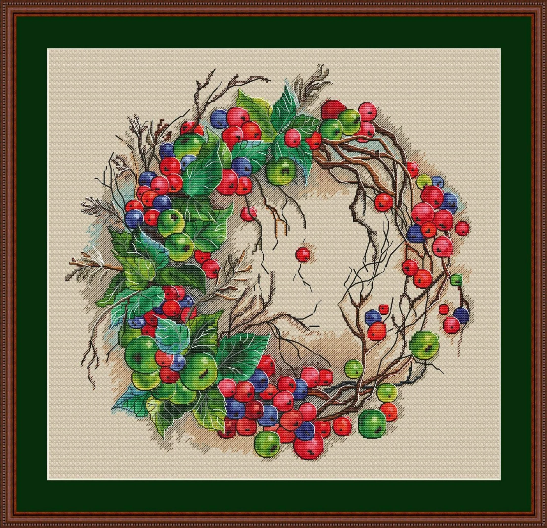 Набор для вышивки крестом 14CT набор на холсте ремесло-20-серия венок из красных