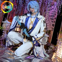 genshin impact kamisato ayato costume cosplay suit shoes wig outfit
