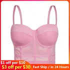 Лидер продаж, сетчатый бюстгальтер с пуш-ап, бюстгальтер без рукавов с регулируемыми бретельками, Женский бюстье, короткий топ, сексуальная одежда для ночного клуба, вечеринки, жилет, топ