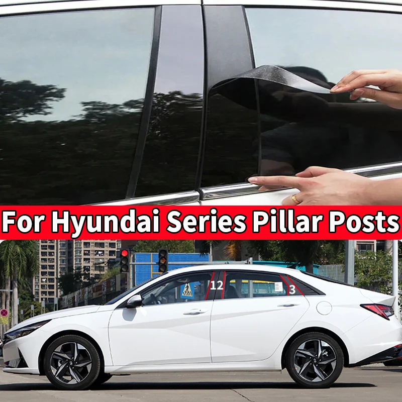 

Car Pillar Posts Door Window Middle Column Trim Sticker For Hyundai Elantra Tucson Accent Creta ix35 Azera Sonata Avante ix25