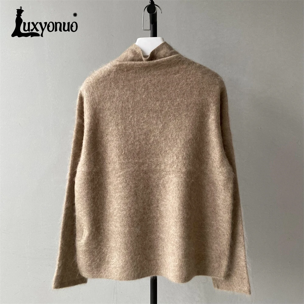 Женский свитер Luxyonuo водолазка с длинным рукавом кашемировый пуловер Женская