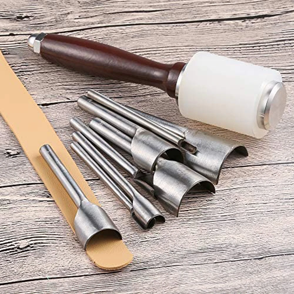 1Pcs Leather Craft Tools Half Round Cutter Punch Handmade Arc-shaped for Belt Strap DIY |