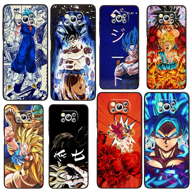 

Goku Dragon Ball Anime For Xiaomi Civi Mi Poco X4 X3 NFC F3 GT M4 M3 M2 X2 F2 Pro C3 4G 5G Soft TPU Cover Black Phone Case