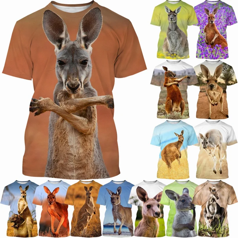 

Newest Cool Kangaroo 3D T-Shirt Fashion Women/Men Funny Personality Animal O-neck Casual Printing T-shirt