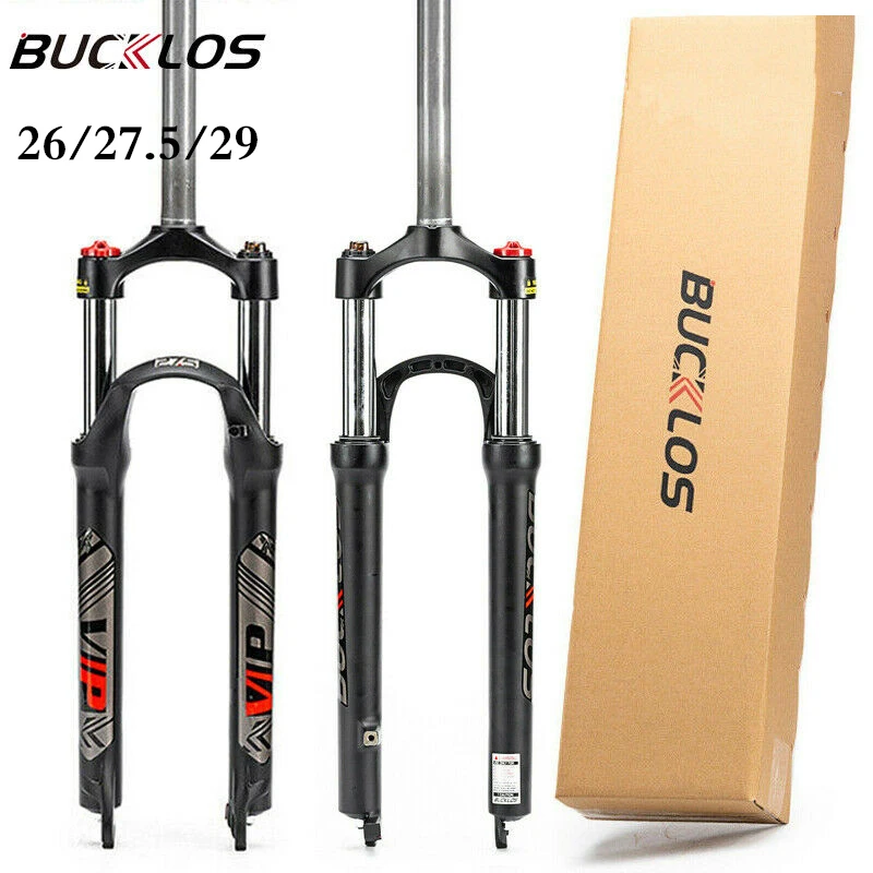 

BUCKLOS MTB Suspension Fork 26 27.5 29 Bicycle Straight Tube Fork With Quick Release Lockout Preload Adjustment Bike Part
