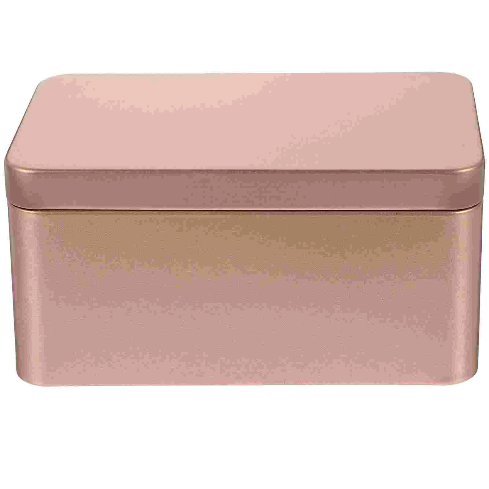 

Tin Box Storage Metal Tea Tins Container Empty Lid Lids Rectangular Containers Canister Candy Organizer Tinplate Coffee Cookie