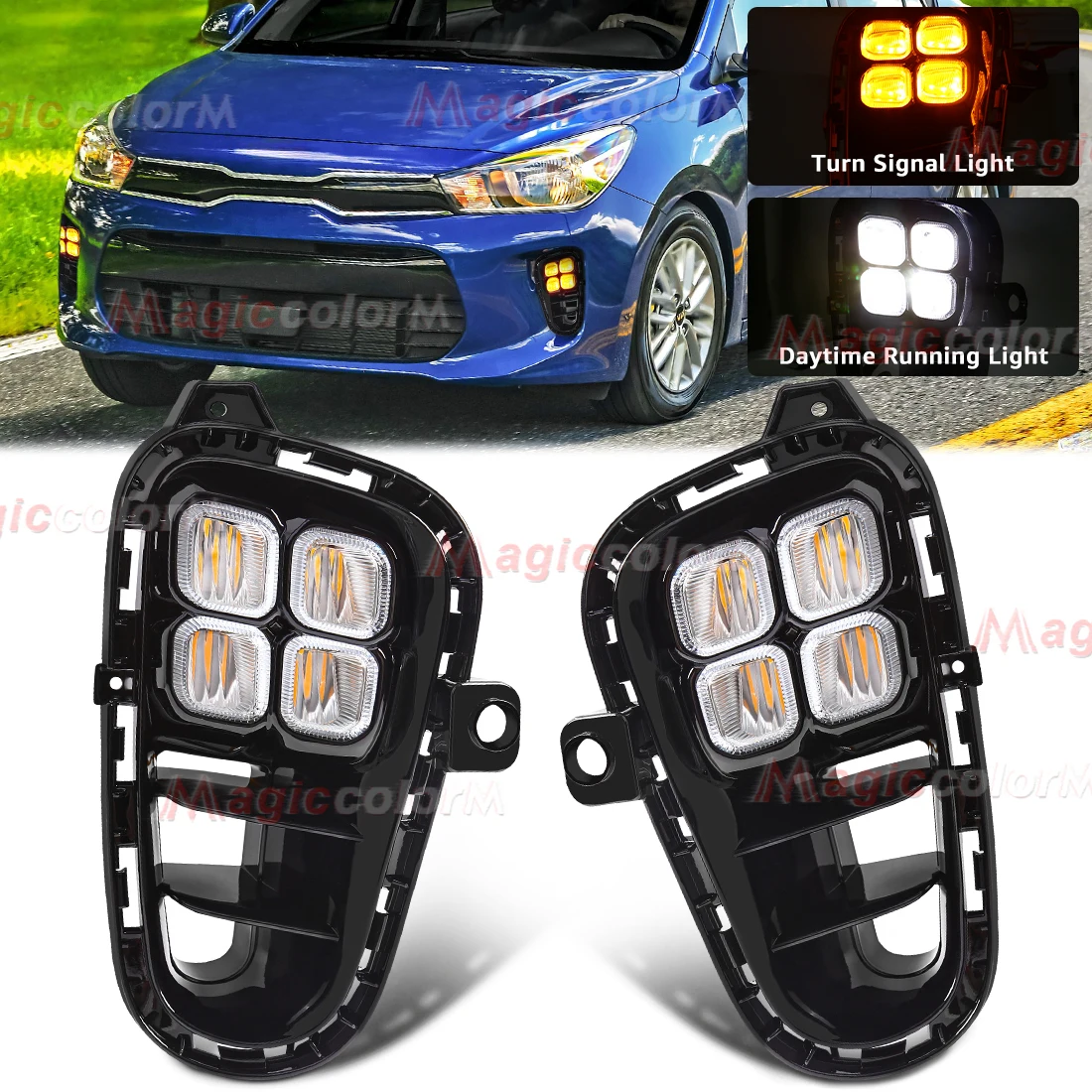 ДХО для Kia RIO 2017 2018 2019 2020 светодиодные дневные ходовые огни дневного света белый