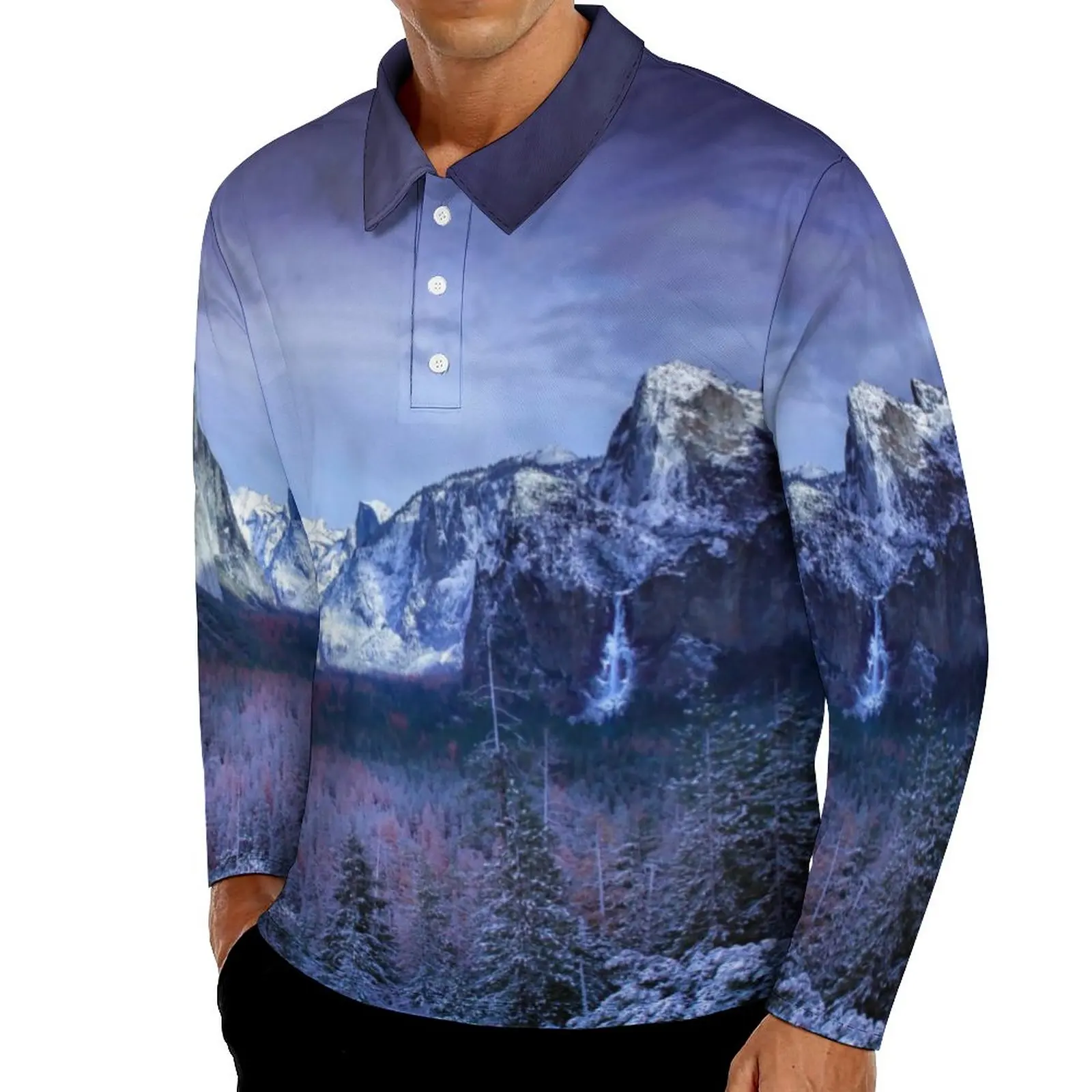 

Рубашка-поло с длинным рукавом и отложным воротником, в стиле оверсайз