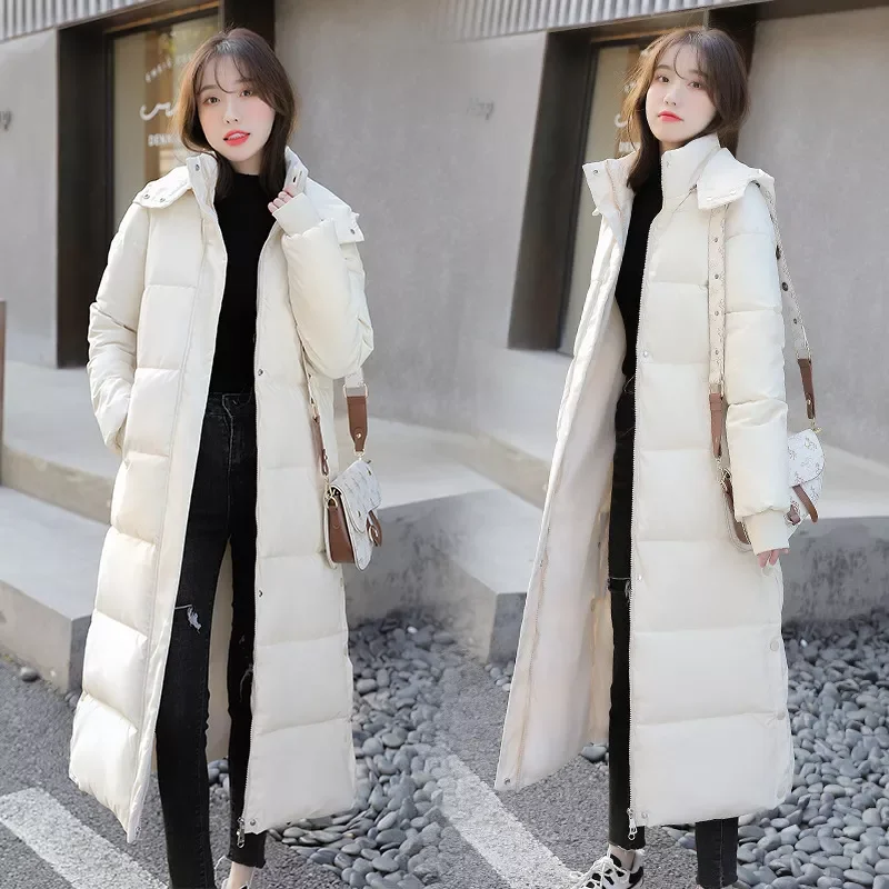 New2022 parka Detachable hat 2021 new winter jacket Korean loose thickened long knee cotton padded jacket winter coat 2181