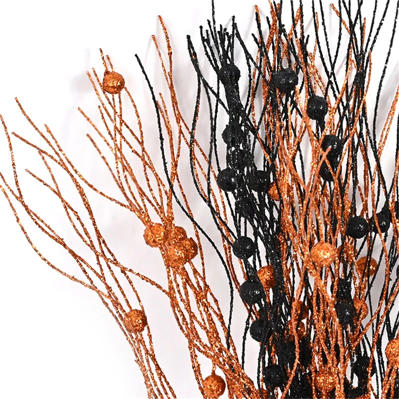 Искусственный золотой порошок оранжевые черные ягоды украшение на Хэллоуин
