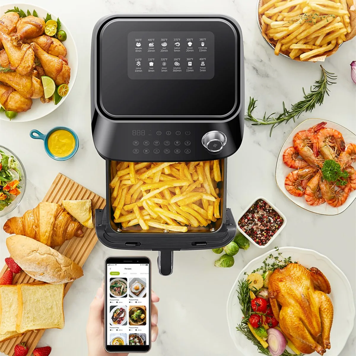 Видимые фритюрницы без масла цифровая духовка машина электрические с горячим