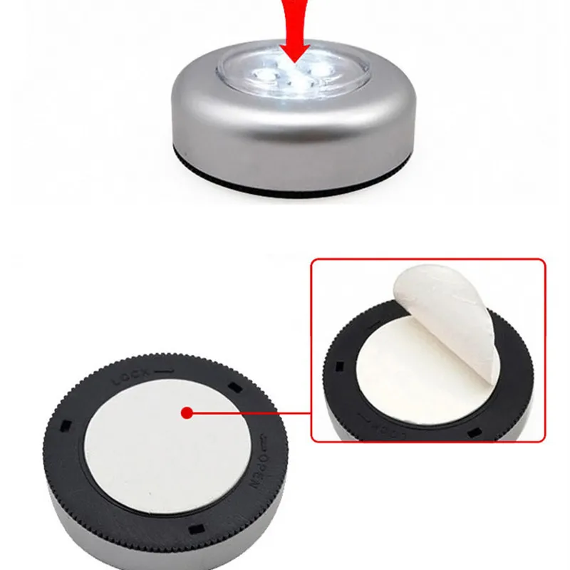 

Домашний кухонный светильник для гардероба, белый светильник, 3 светодиода, питание от батареи, сенсорный светильник для шкафа, Дневной свет...