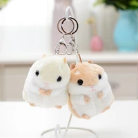 cute hamster small pendant plush toy doll schoolbag pendant key chain car key grasping machine doll