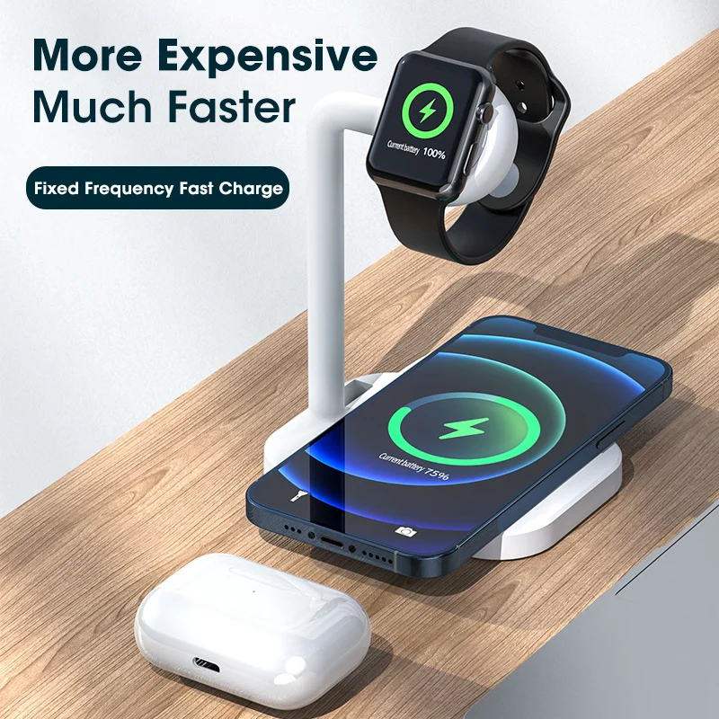 

2 In 1 30W Qi Wireless Charger Fold Stand Pad Fast Charging for iPhone 13 12 11 XS XR 8 Airpods Pro Samsung S21 S20 Qucik Charge