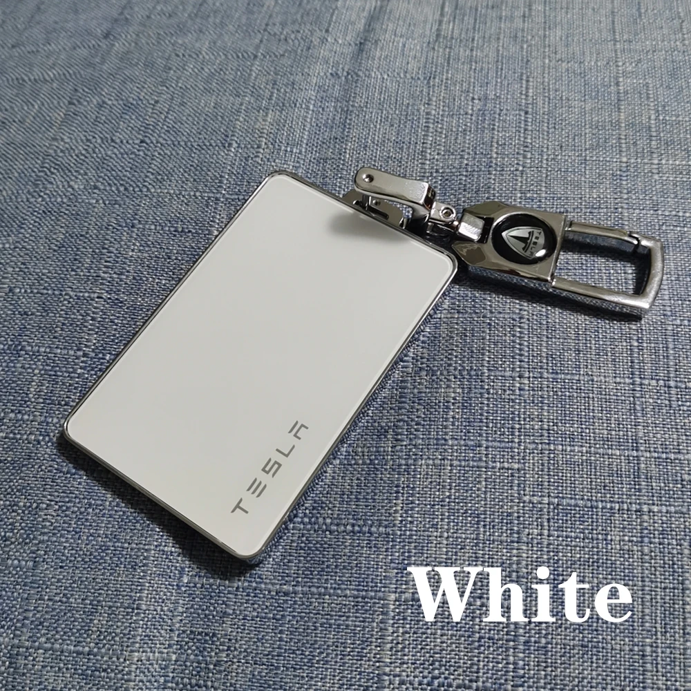 

Fashion Car Card Key Cover Protective Shell Zinc Alloy Key Bag Decoration Accessories For Tesla 2021 Model 3 Model Y