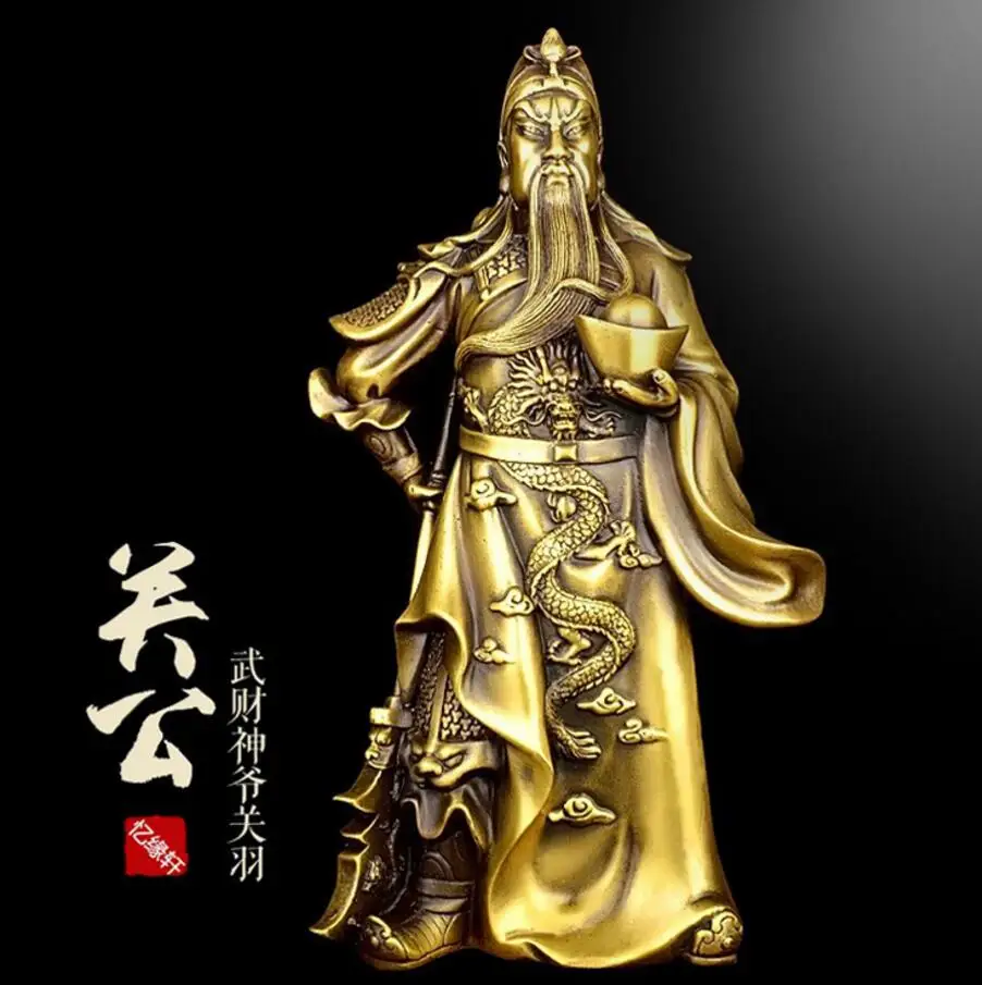 

Copper Statue Kaiguang pure copper Guan Gong bronze statue Guan Yu statue God of wealth Wu God of wealth opening housewarming gi