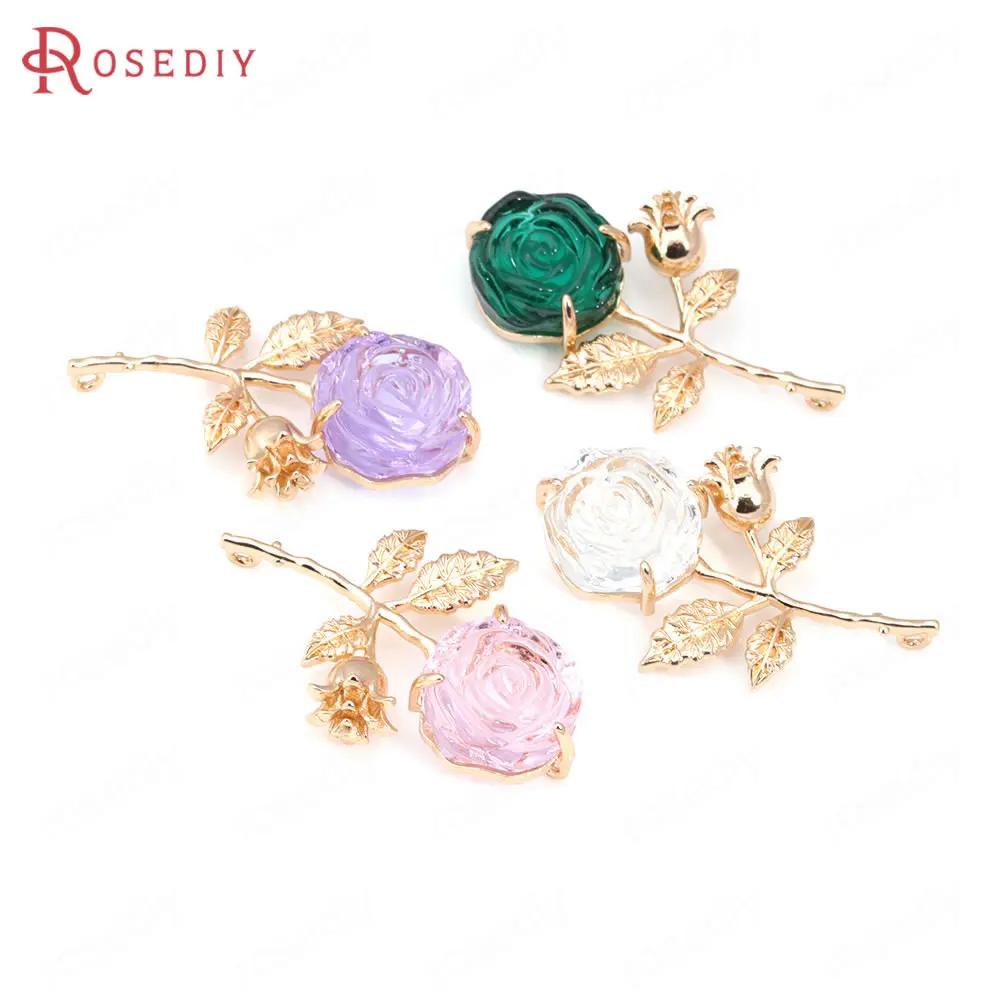 Латунные подвески и стеклянные подвески с 2 отверстиями, цвета шампанского