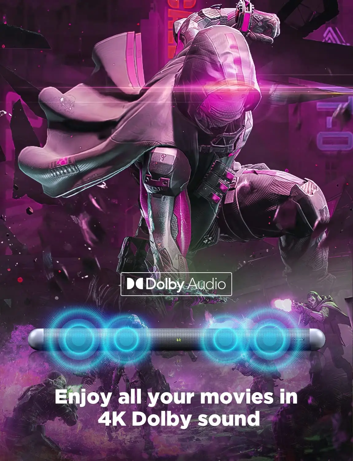 Телевизионная звуковая панель BOMAKER 120 Вт сабвуфер с Bluetooth проводной и