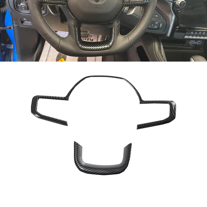 

Чехол на руль автомобиля для Dodge Ram 2023, отделка из углеродного волокна, АБС, аксессуары для стайлинга автомобиля
