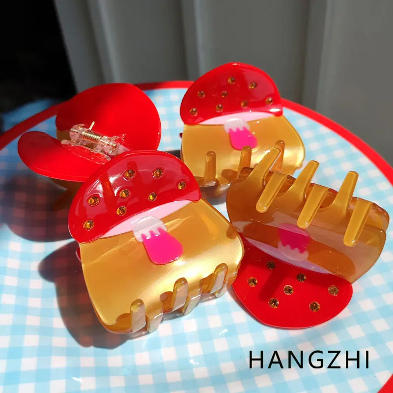 Ful Zircon Plant Shark Hair Claw For Women Girls Creative Headwear Gifts