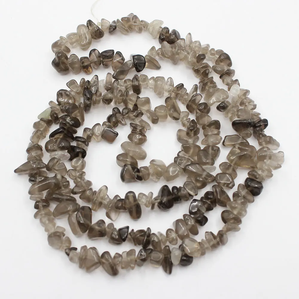 

APDGG 5x6mm Natural Smoky Quartz Freeform Nugget Gemstone Long Chips Strand Jewelry Making DIY