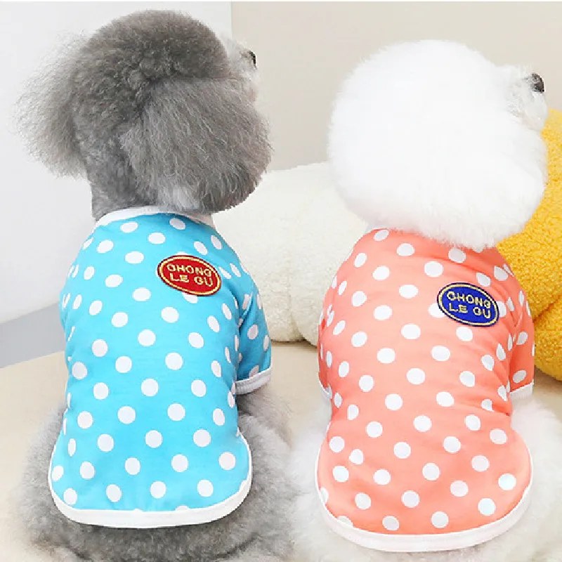 

Cute Dots Dog T-shirt Summer Cat Clothes Coat Puppy Small Dog Costume Vest Yorkie Yorkshire Pomeranian Shih Tzu Poodle Clothing