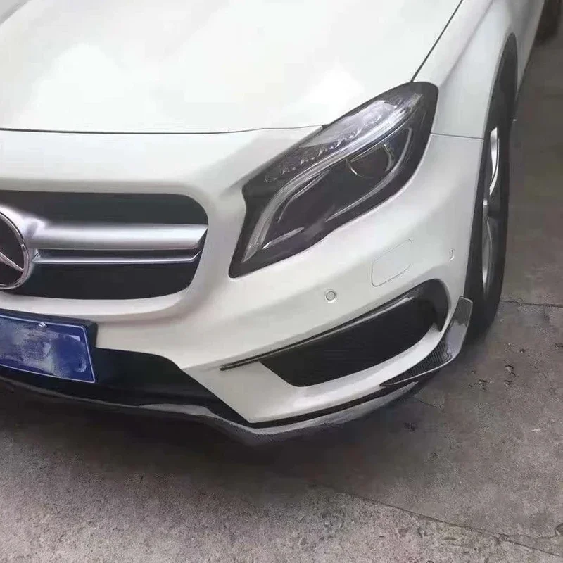 Фото Для Mercedes Benz GLA Class X156 GLA45 передний бампер автомобиля из углеродного волокна, ветровой нож, сплиттер, спойлер Canard, воздушный нож, кузовный комплект №5