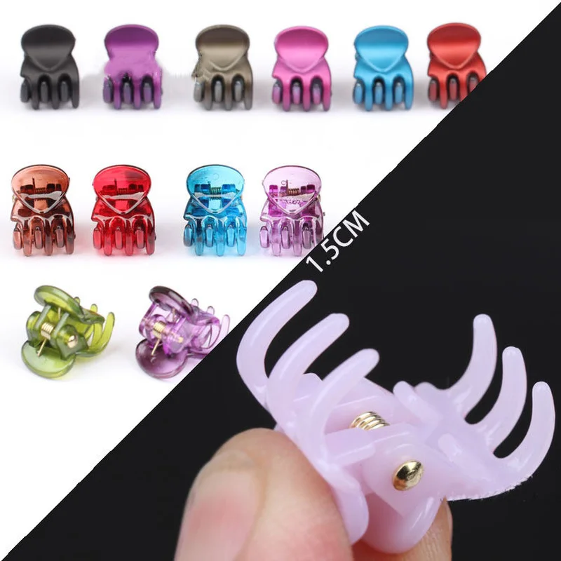 

12pcs/set Mini Hair Clip Claw Braide Hair Clips Plastic Black Colorful Hairpin Clamp for Ladies Women Headwear Hair Styling Tool