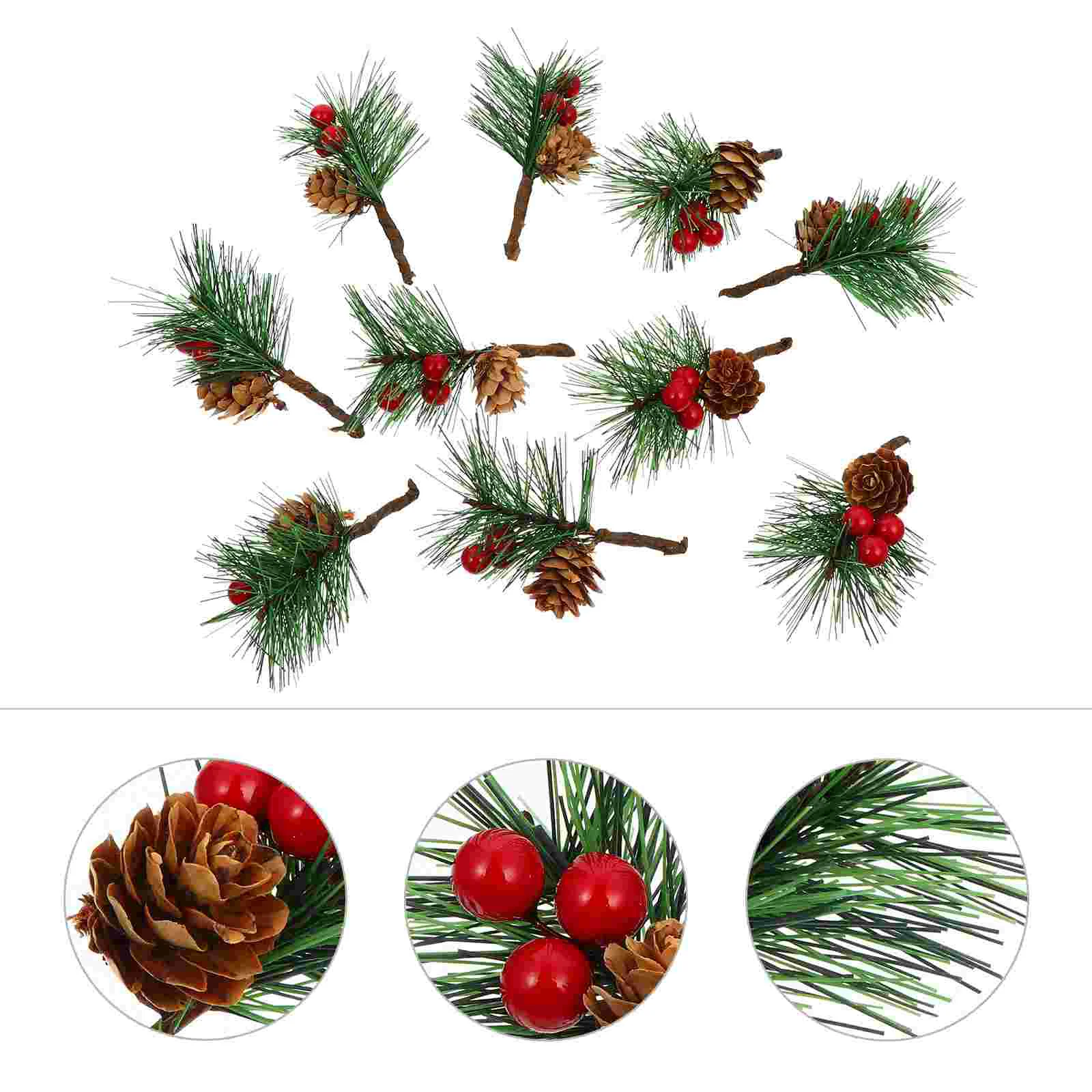 

10pcs Simulated Berry Picks Christmas Tree Picks Photo Props Simulated Berry Bouquet Artificial Plants