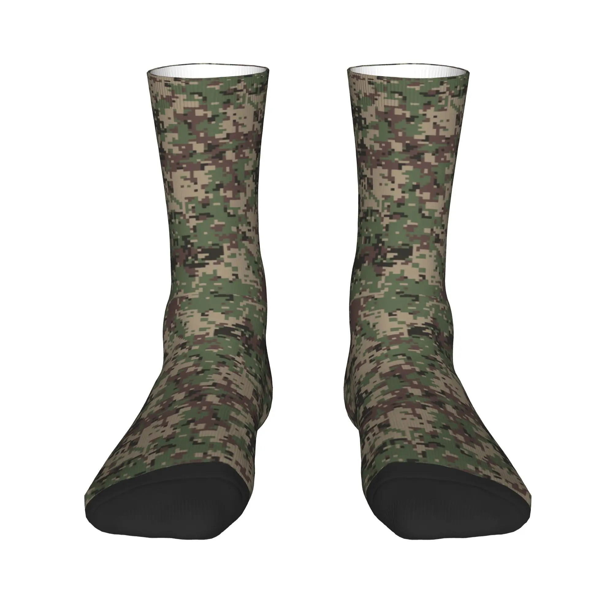 Фото Мужские армейские камуфляжные носки Marpat, милые носки унисекс с 3D-принтом в стиле лесного камуфляжа №1