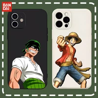 bandai anime one pieces luffy zoro phone case funda shell for iphone mini xs x xr 6 6s 7 8 plus 13 12 11 pro max se2020 cover