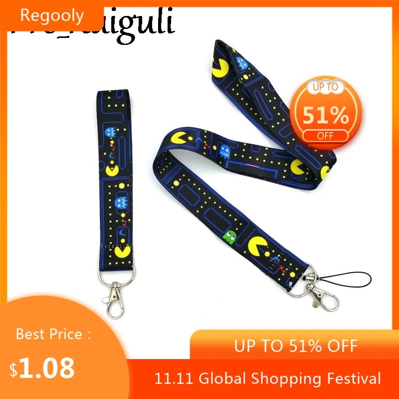 

Cartoon game Keychain Lanyards Id Badge Holder ID Card Pass Gym Mobile Phone Badge Holder Key Strap webbings ribbons