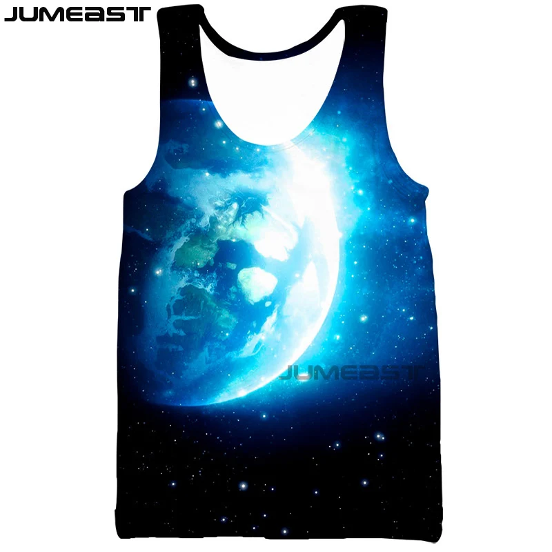 

Casual Vest Men Beautiful Starry Sky Oversized Creative Streetwear Short Sleeve Sport Pullover Summer Tank Tops Tees